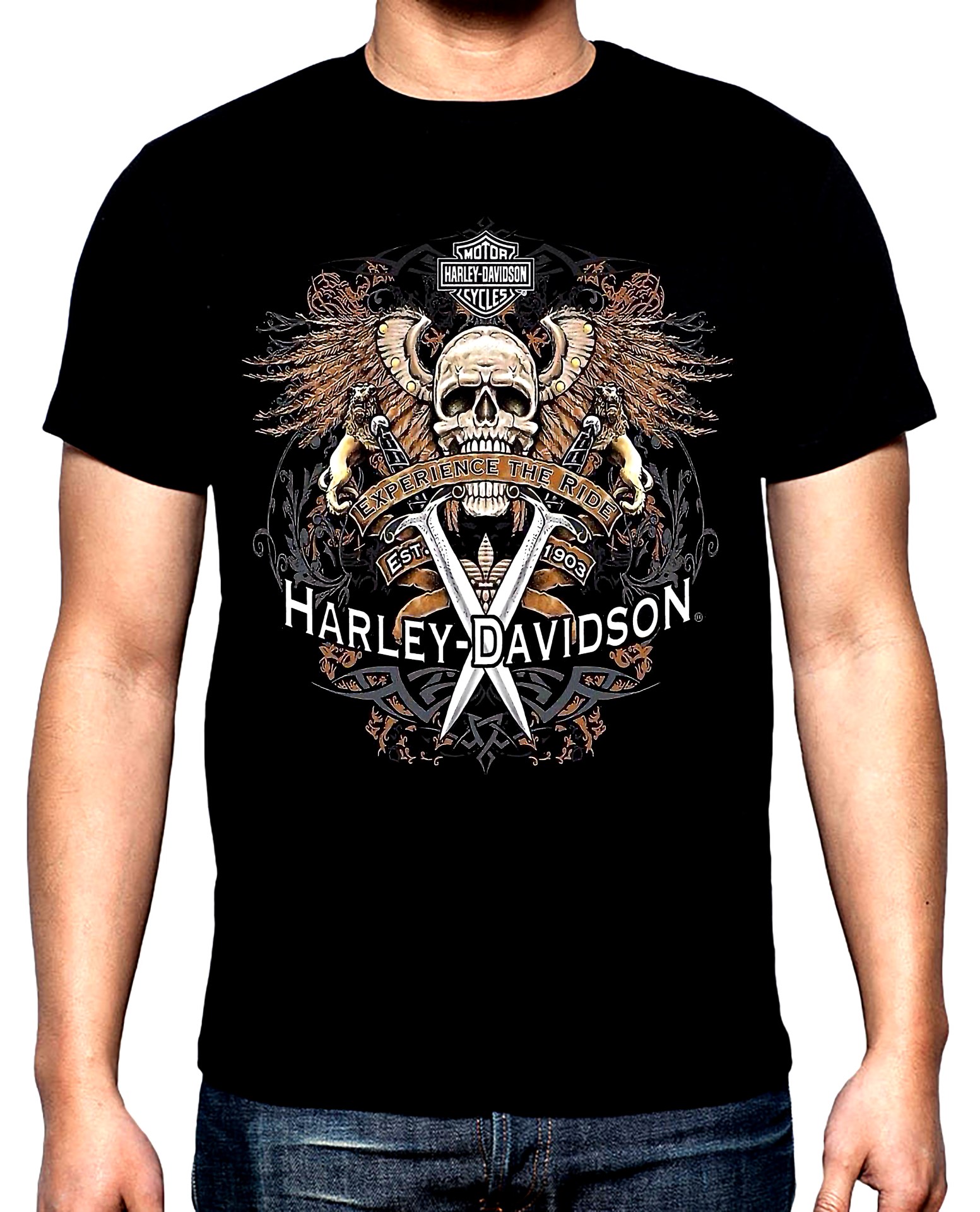 Harley Davidson, 4, Харлей Дейвидсън, рокерска мъжка тениска, 100% памук, S до 5XL